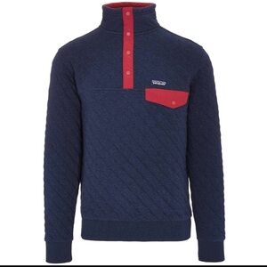 Patagonia Quilted Pullover in Navy and Pink